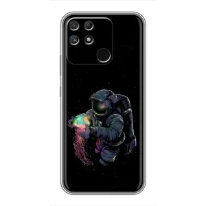 Силиконовый Чехол с принтом "Космонавты" на Realme NARZO 30A (В руках земля)