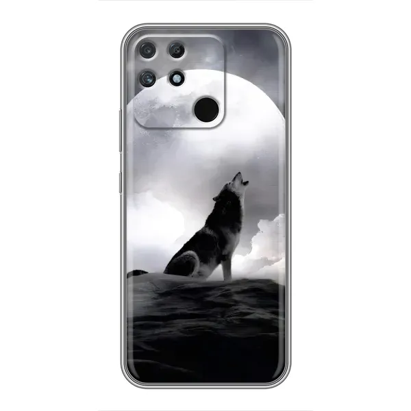 Чехол с рисунком «Волк и луна» для Realme NARZO 30A