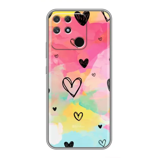 Чехол с рисунком «Яркие сердечки» для Realme NARZO 30A Чехол с рисунком «Яркие сердечки» для Realme NARZO 30A