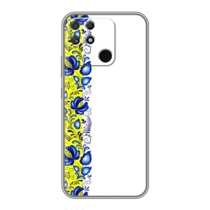 Силиконовый Чехол на Realme NARZO 30A с картинкой Вышиванки (Желто-синяя вышиванка)