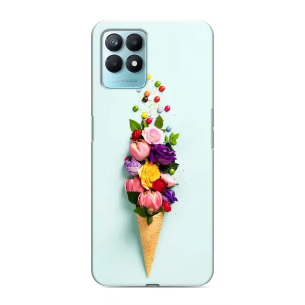Чехол с рисунком «Цветок-мороженное» для Realme NARZO 50 Чехол с рисунком «Цветок-мороженное» для Realme NARZO 50
