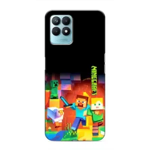 Чехлы для Realme NARZO 50 (Персонажи Майн Крафт) (Герой Майнкрафт)