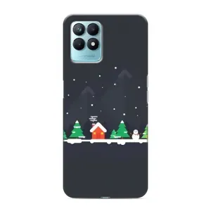 Силиконовый бампер на рождество для Realme NARZO 50 (Город зимний)