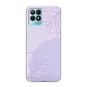 Чехол цветочный дизайн для Realme NARZO 50 (Монстера фиолетовая)