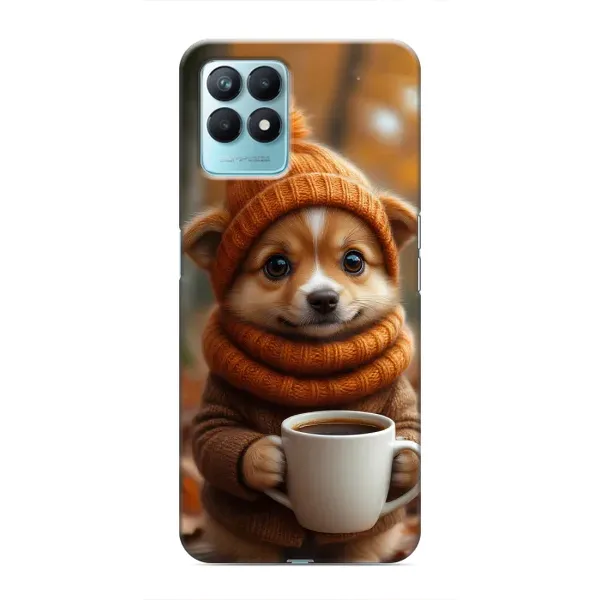 Чехол с рисунком «Собачка с кофе» для Realme NARZO 50 Чехол с рисунком «Собачка с кофе» для Realme NARZO 50