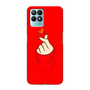 Чехлы (Знак сердечка) на Realme NARZO 50 (Сердце на красном)