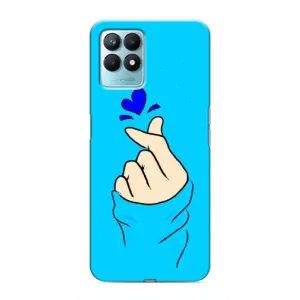 Чехлы (Знак сердечка) на Realme NARZO 50 (Сердце на синем)