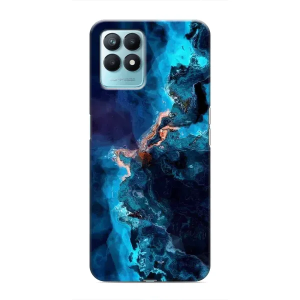 Чехол с рисунком «Синий мрамор» для Realme NARZO 50