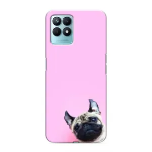 Бампер для Realme NARZO 50 з картинкою "Песики" (Собака на рожевому)