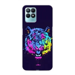 Силиконовый бампер с картинкой животных для Realme NARZO 50 (Тигр-Арт)