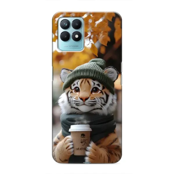Чехол с рисунком «Тигр с кофе» для Realme NARZO 50 Чехол с рисунком «Тигр с кофе» для Realme NARZO 50