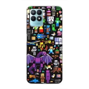 Чехол майнкрафт для Realme NARZO 50 (Все персонажи)