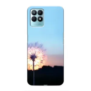 Силиконовый Чехол с одуванчиками на Realme NARZO 50 (Закат с одуванчиком)