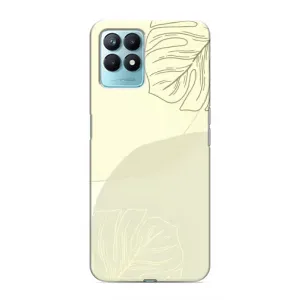 Чехол цветочный дизайн для Realme NARZO 50 (Зелёный фон)
