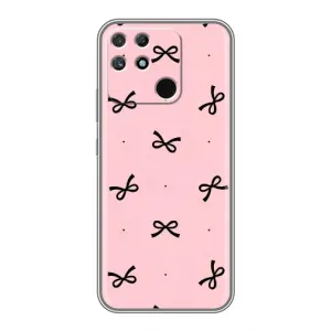 Чехол банты для Realme NARZO 50A (Черные бантики)