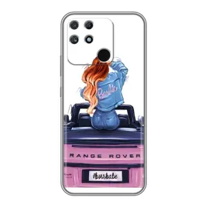 Силиконовый Чехол на Realme NARZO 50A с картинкой Стильных Девушек (Девушка на машине)