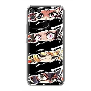 Силиконовые чехлы с глазами Anime для Реалми Нарзо 50а (Глаза на чорном)