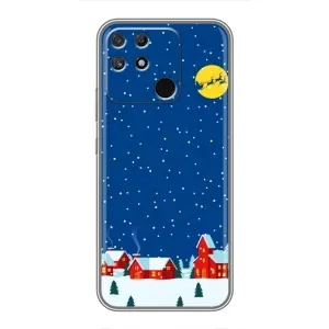 Силиконовый бампер на рождество для Realme NARZO 50A (Город в снегу)