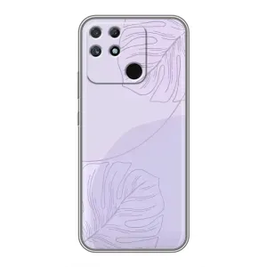 Чехол цветочный дизайн для Realme NARZO 50A (Монстера фиолетовая)