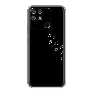 Чехол с картинками на черном фоне для Realme NARZO 50A (Ноты)