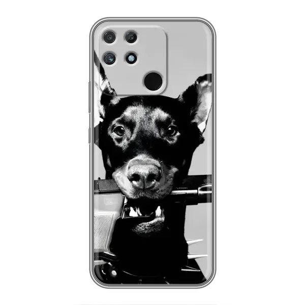 Чехол с рисунком «Опасный доберман» для Realme NARZO 50A Чехол с рисунком «Опасный доберман» для Realme NARZO 50A