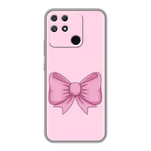 Чехол банты для Realme NARZO 50A (Розовый бантик)