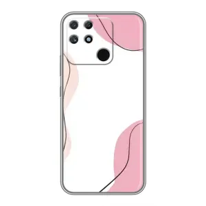 Чехол цветочный дизайн для Realme NARZO 50A (Розовый фон)