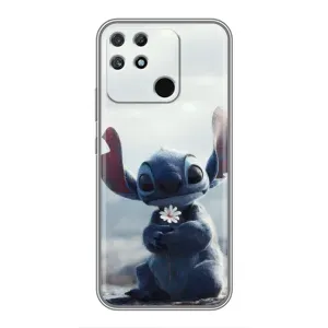 Чехол с рисунком Стич для Realme NARZO 50A (Стич с цветочком)