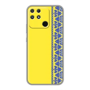 Силіконовый Чохол на Realme NARZO 50A (Вишиванка на жовтому фоні)
