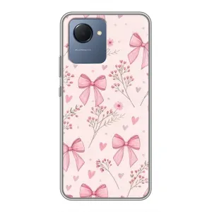 Чехол банты для Realme NARZO 50i Prime (Банты с цветами)
