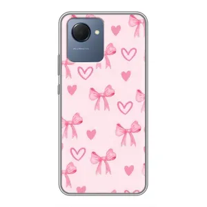 Чехол банты для Realme NARZO 50i Prime (Бантики и сердечки)