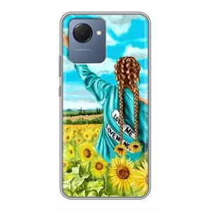 Чехол Стильные девушки на Realme NARZO 50i Prime (Девушка на поле)