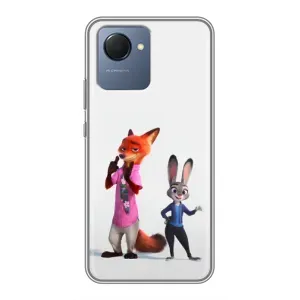 Силиконовый чехол с принтом Зоотрополіс для Realme NARZO 50i Prime (Джуди и Ник)