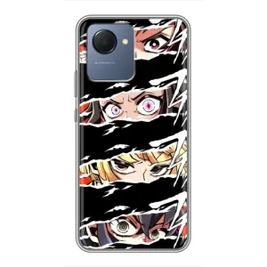 Силіконові чохлі з очіма Anime для Реалми Нарзо 50i Прайм (Очі на чорному)