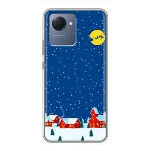 Силиконовый бампер на рождество для Realme NARZO 50i Prime (Город в снегу)