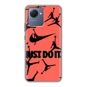 Силиконовый Чехол Nike Air Jordan на Реалми Нарзо 50и Прайм (Just Do It)