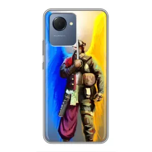 Чехол с картинкой (Патриотический КОЗАК) на Realme NARZO 50i Prime (Козак с крыльями)