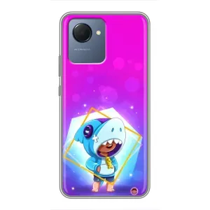Чехол Бравл Старс для Realme NARZO 50i Prime (Леон в костюме Акулы)