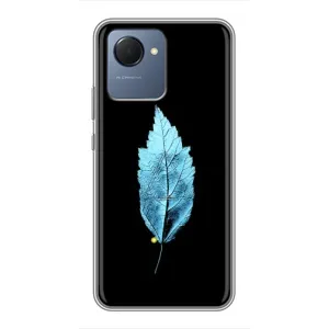 Чохол з картинками на чорному фоні для Realme NARZO 50i Prime (Листя)