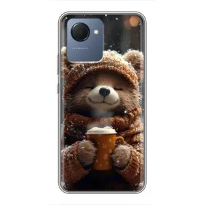 Печатный чехол «Зверята с кофе» для Realme NARZO 50i Prime (Медвежонок с кофе)