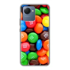 Чехол с изображением вкусной еды для Realme NARZO 50i Prime (Разноцветные M&M'S)