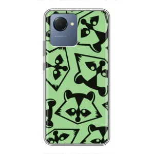 Силиконовый Чехол с Енотами на Realme NARZO 50i Prime (Мордочки Енота)