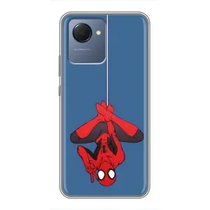 Чехол Супергерой Человека Паука на Realme NARZO 50i Prime (На паутине)