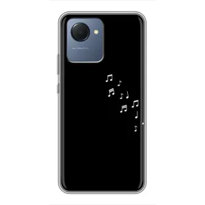 Чохол з картинками на чорному фоні для Realme NARZO 50i Prime (Ноти)