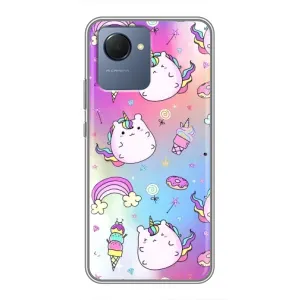 Чехол Unicorn на Realme NARZO 50i Prime (Радуга и Единорог)