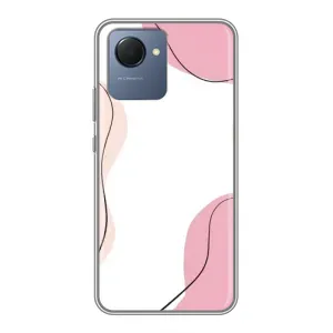 Чохол квітковий дизайн для Realme NARZO 50i Prime (Рожевий фон)