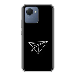 Чохол з картинками на чорному фоні для Realme NARZO 50i Prime (Літак)