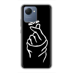 Чехлы (Знак сердечка) на Realme NARZO 50i Prime (Сердце на черном)
