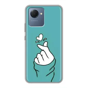 Чехлы (Знак сердечка) на Realme NARZO 50i Prime (Сердечко на бирюзовом)