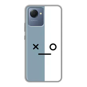 Силиконовые Чехлы (смешные стикеры) для Realme NARZO 50i Prime (Серо-белый)